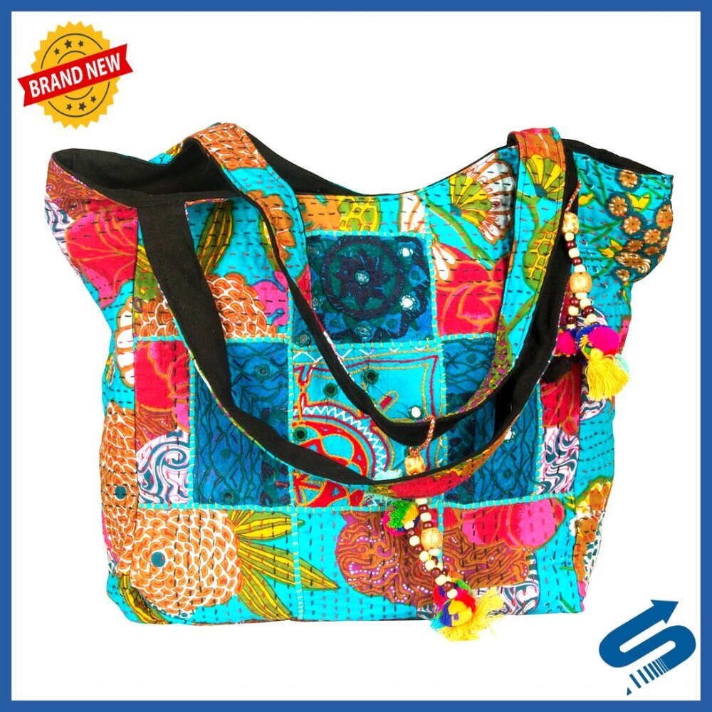 Large Oversized Canvas Tote Bag Handmade Boho Hippie Travel Beach